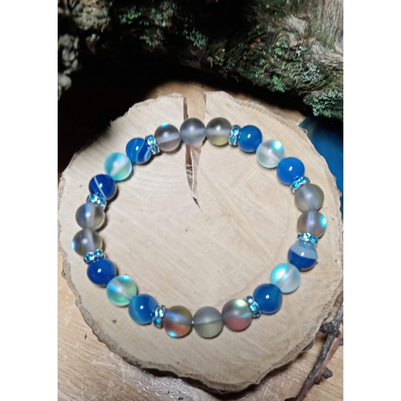 Minerální náramek achát a opalit