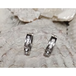 Náušnice ocel s kamínky odstín platinový