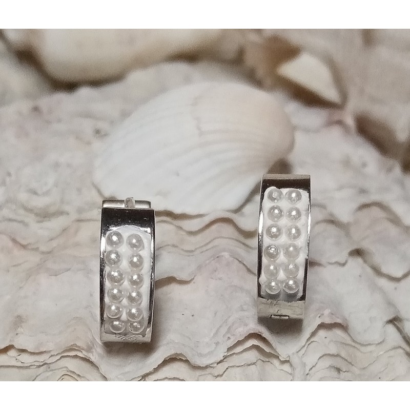 Náušnice ocel s perličkami