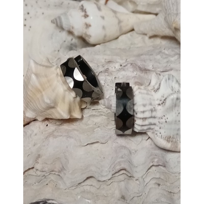 Náušnice ocelové kombinace černá