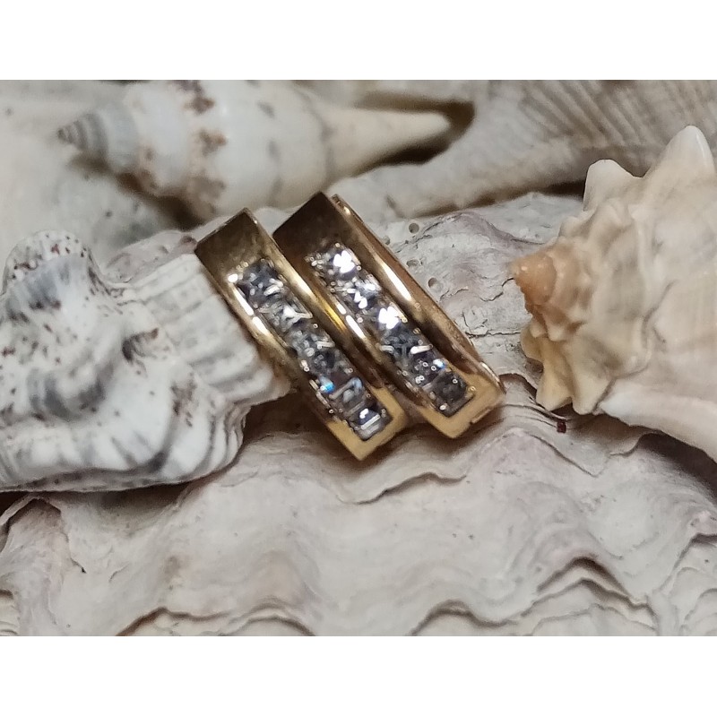 Náušnice ocel ODSTÍN ZLATÝ  oválek