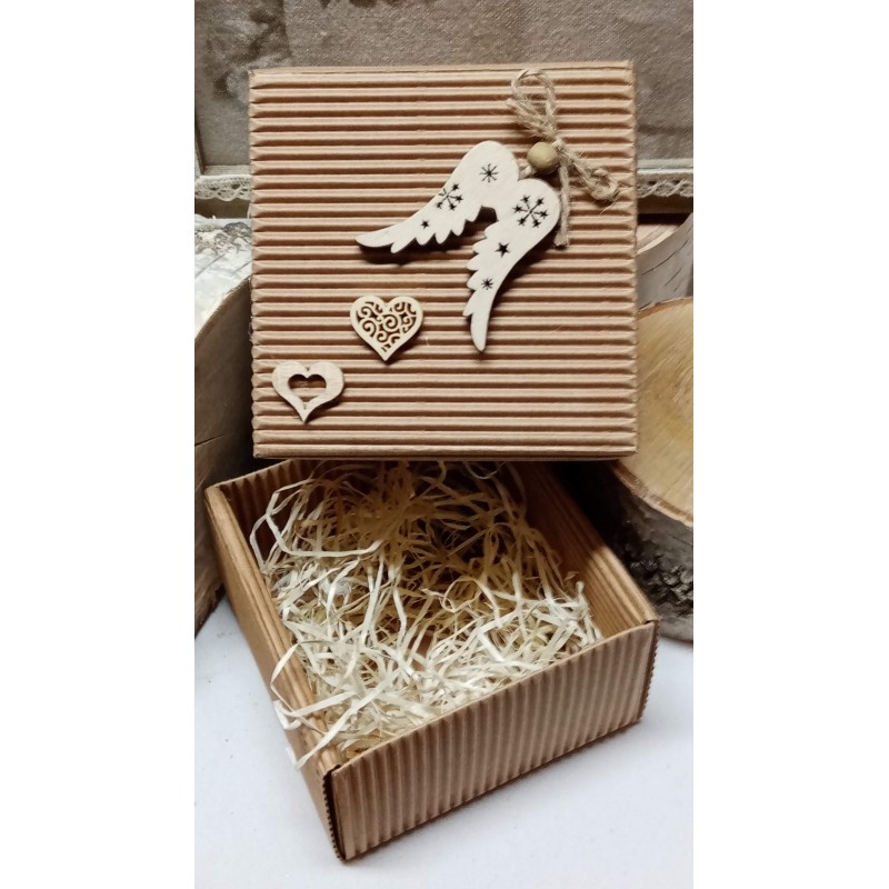 Krabička andělské křídla a dvě srdce