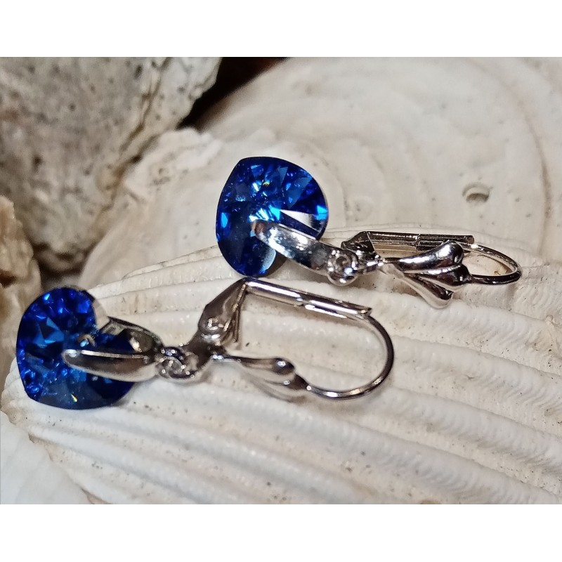 Náušnice závěsná  srdce krystal Swarovski Components