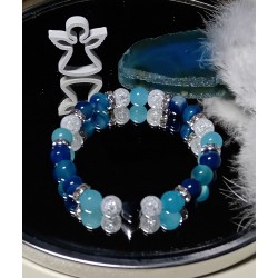 Minerální náramek z jadeitu a křišťálu