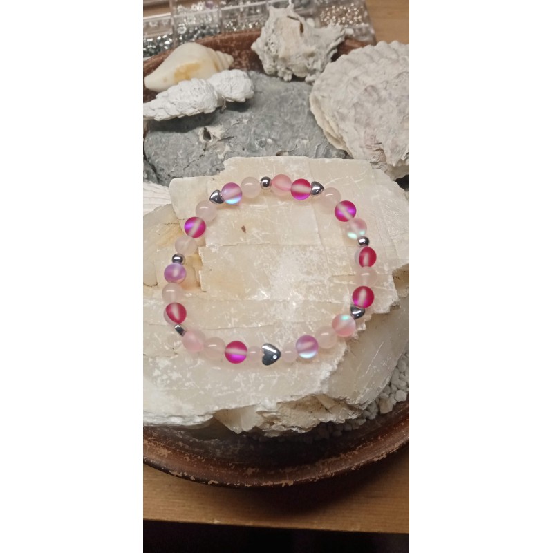 Minerální náramek růženín a opalit