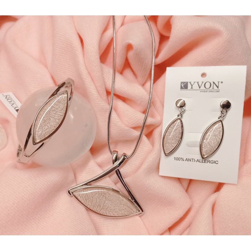 Náušnice YVON červená,smaragdová, pudrová