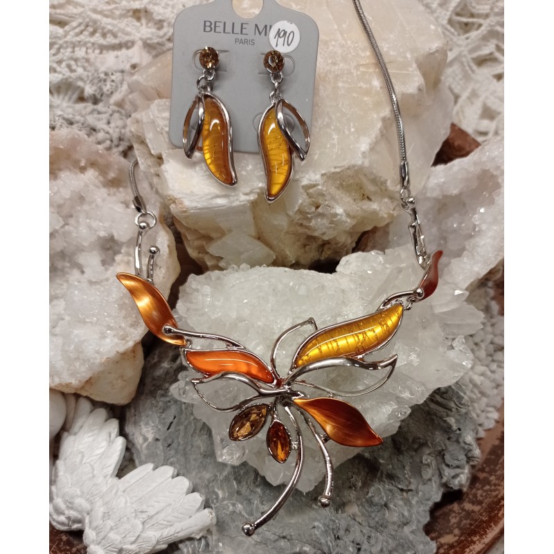 Náušnice hnědohořticověžluté