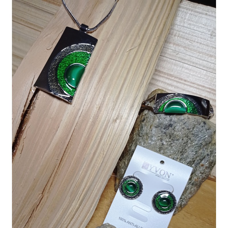 Náušnice YVON zelené