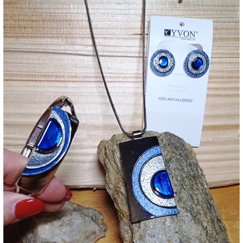 Náušnice YVON modré klips