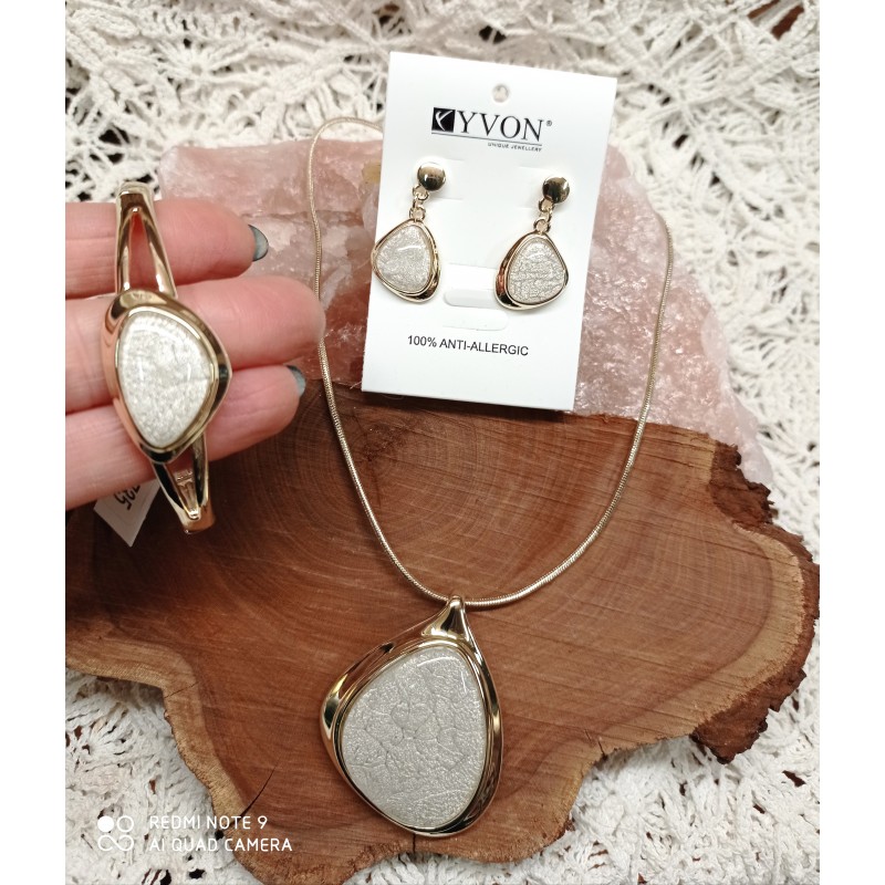 Náušnice YVON  zlatý pokov