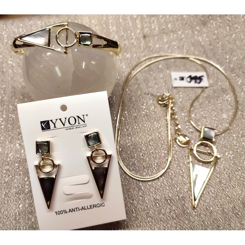 Náušnice Yvon pokov starozlato