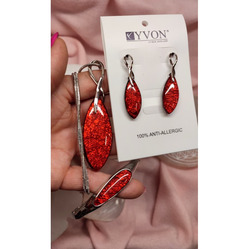 Náušnice Yvon červené