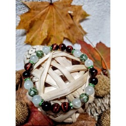 Minerální náramek apatit, býčí oko, ryolit