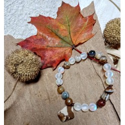 Minerální náramek achát , opalit