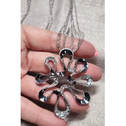 Náhrdelník dlouhý stříbrný pokov